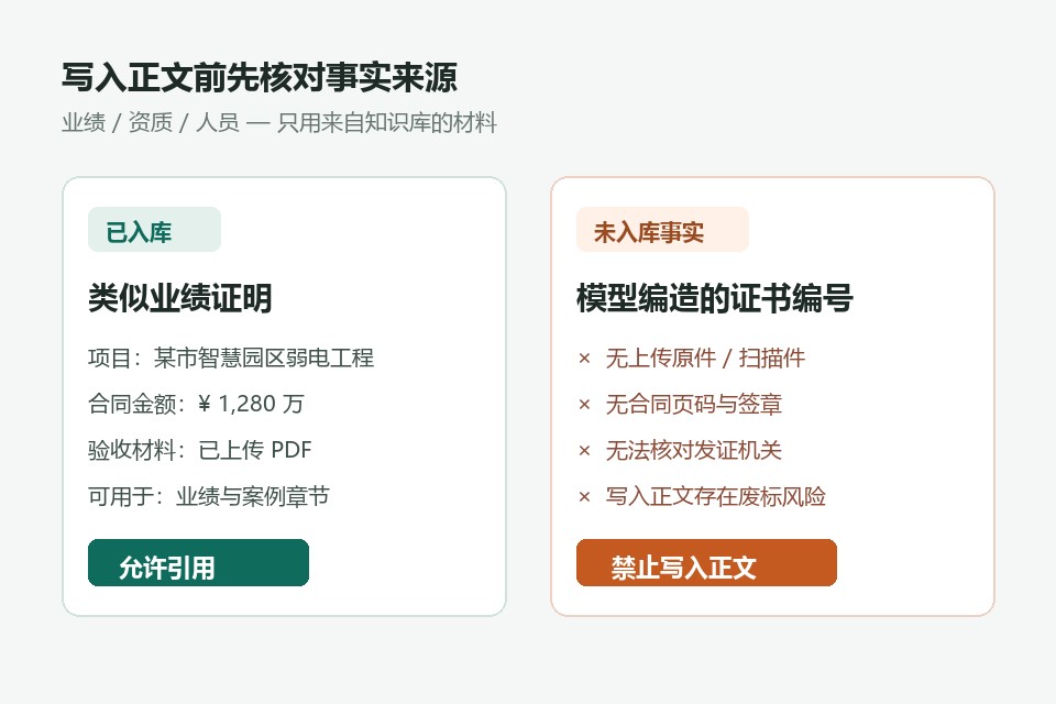 仅引用知识库已入库材料，未核实事实不写入
